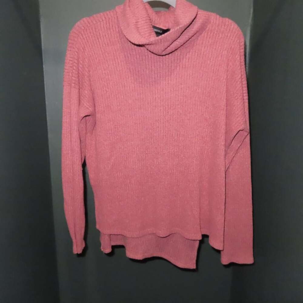 Forever 21 Pink Ribbed Cowl Neck Sweater